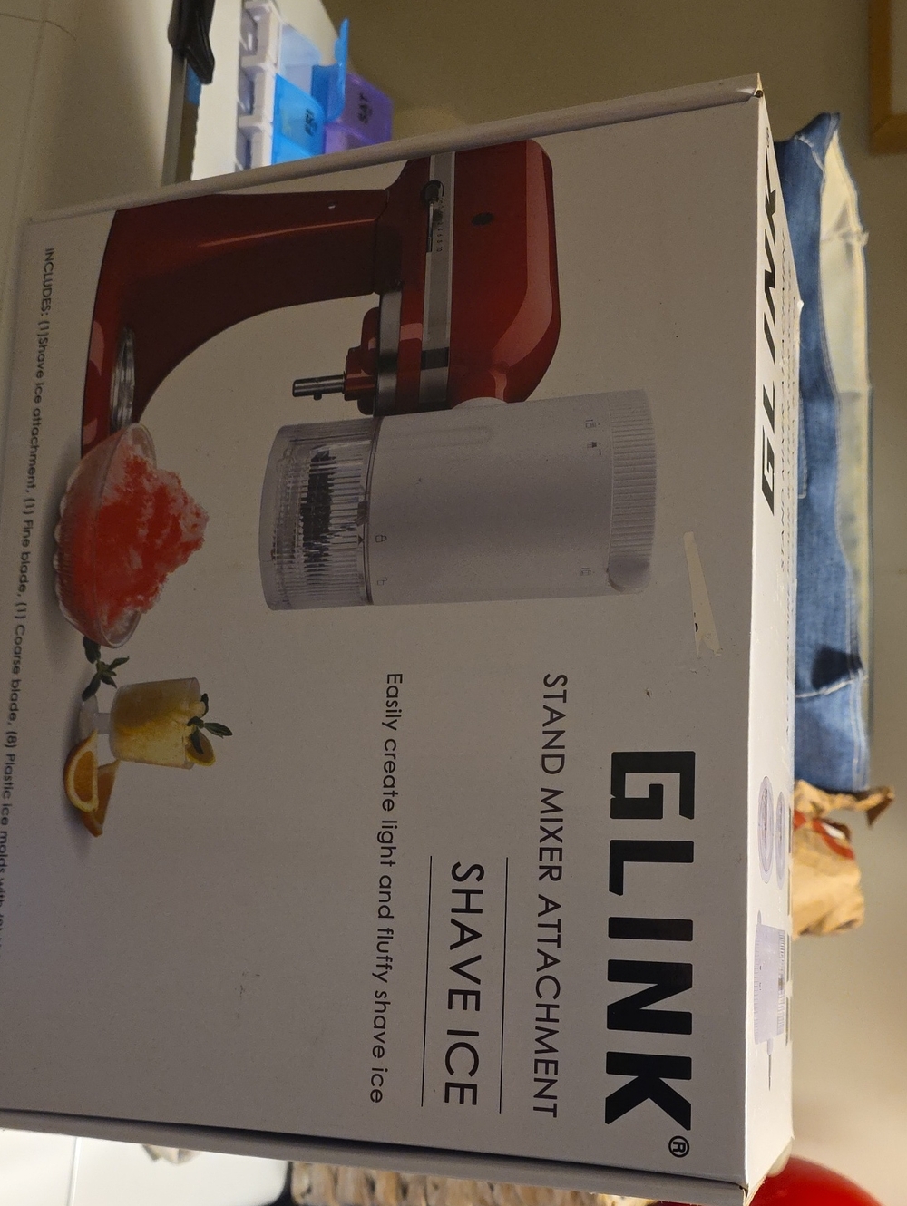 Link Red and White Stand Mixer Shave Ice Attachment